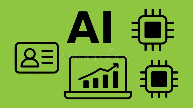 Futuristiskt AI och databehandlingskoncept stock illustrationer