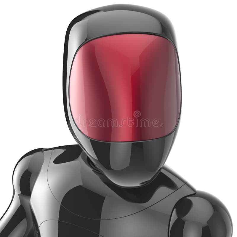 Futuristiskt konstgjort tecken för svart android för robotcyborgbot stock illustrationer