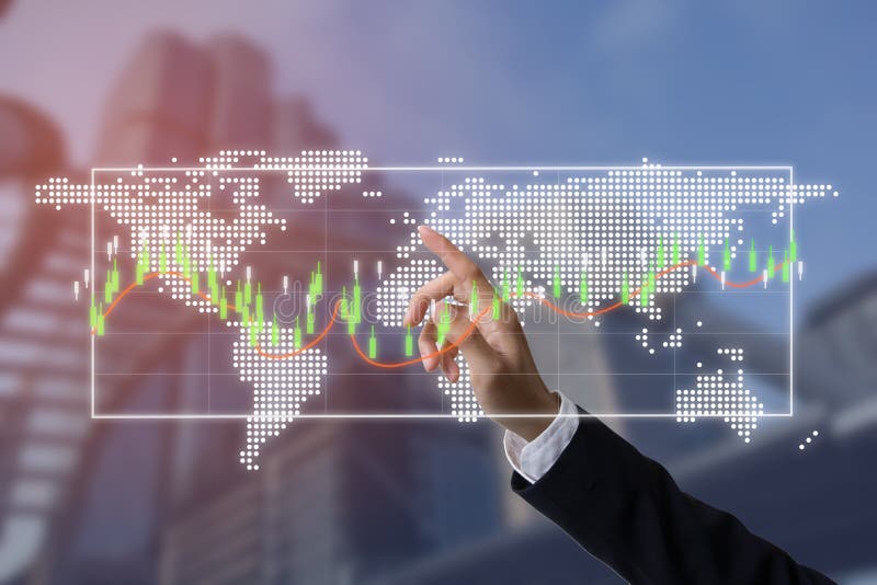 Futuro del concepto financiero del negocio, hombre de negocios con venir de los símbolos de las finanzas imagenes de archivo Futuro del concepto financiero del negocio, hombre de negocios con venir de los símbolos de las finanzas imagenes de archivo