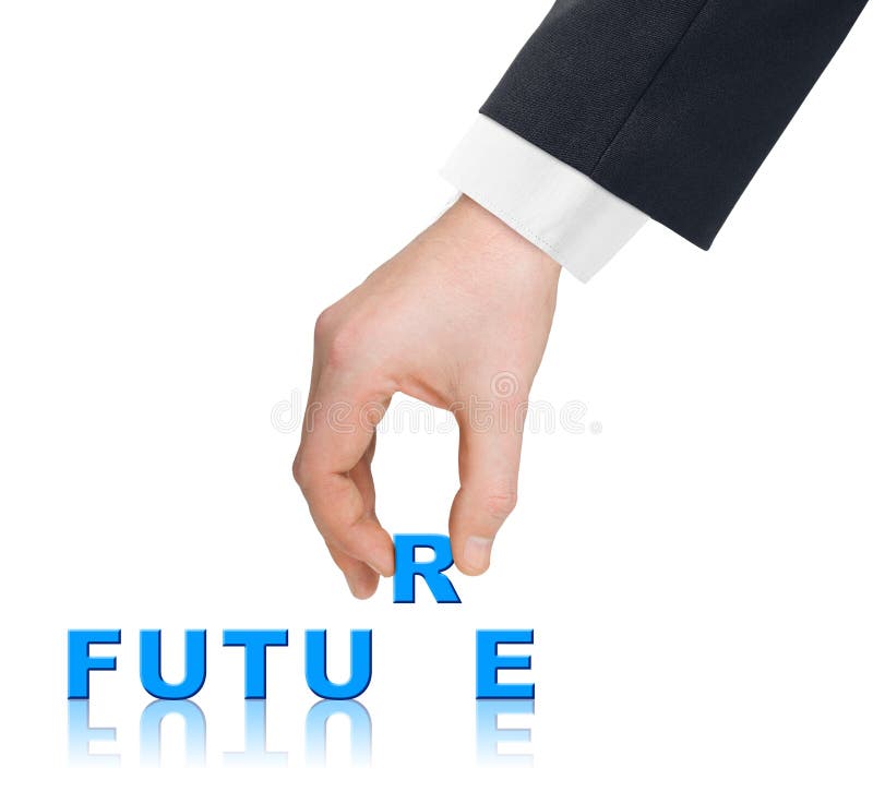 Futuro di parola e della mano immagine stock Futuro di parola e della mano immagine stock