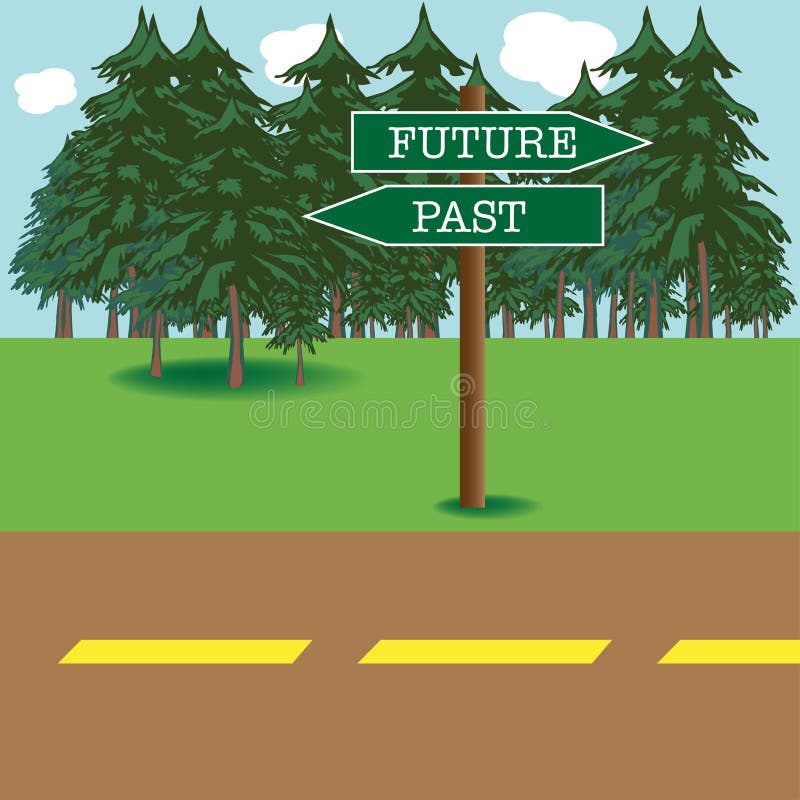 Futuro e passado ilustração do vetor Futuro e passado ilustração do vetor