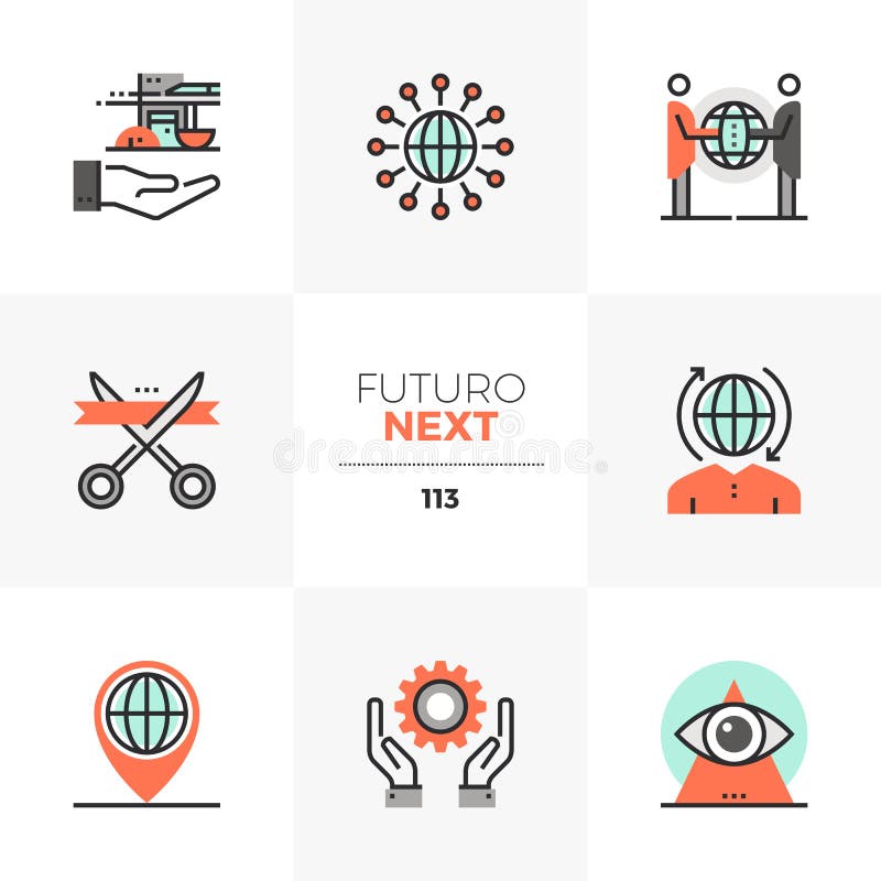 Futuro för global affär nästa symboler royaltyfri illustrationer Futuro för global affär nästa symboler royaltyfri illustrationer