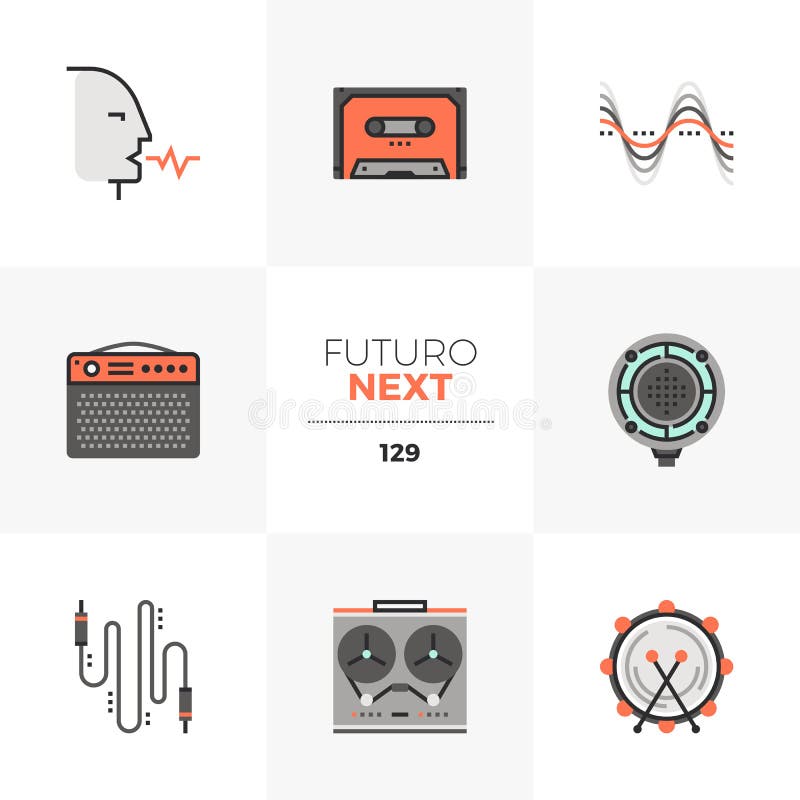 Futuro för solid inspelning nästa symboler vektor illustrationer Futuro för solid inspelning nästa symboler vektor illustrationer