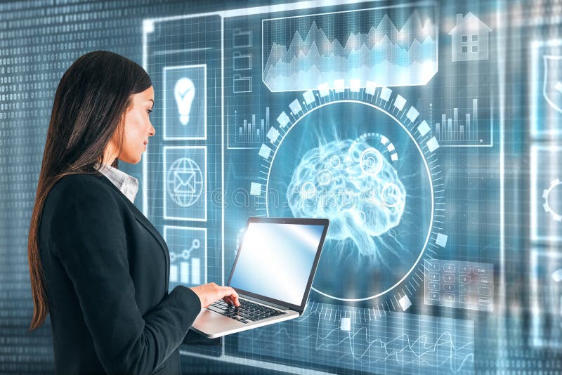 Futuro y concepto del ai stock de ilustración Futuro y concepto del ai stock de ilustración
