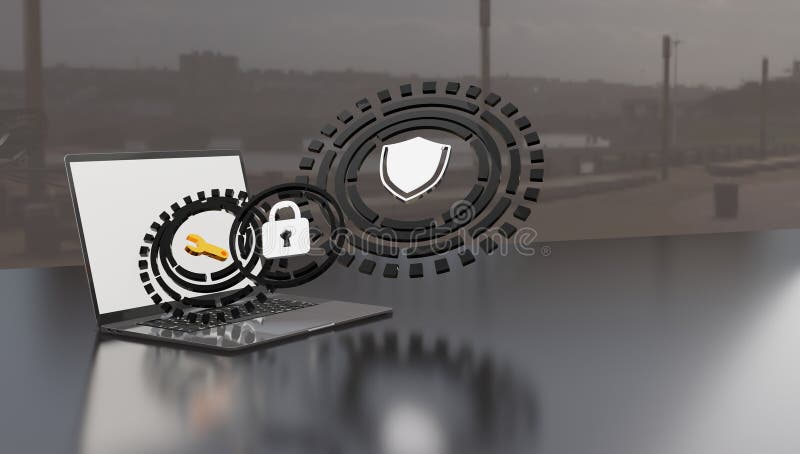Futurystyczne cyberbezpieczeństwo zaawansowane usługi sieciowe i krawędziowe usługi sieciowe dla projektów biznesowych i interneto obraz stock