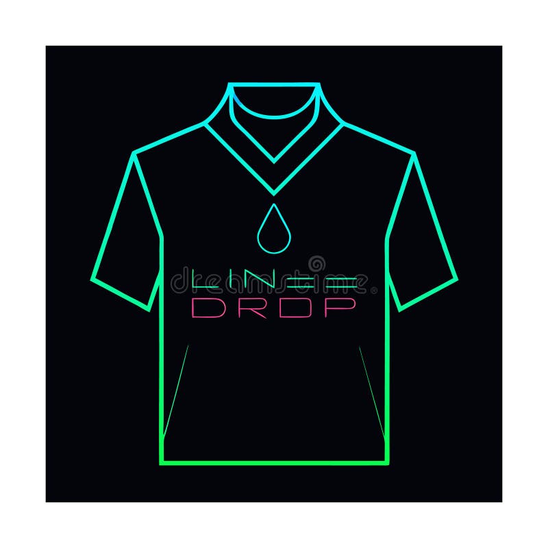 Futurystyczne logo koszulki na ramię Neon Line royalty ilustracja
