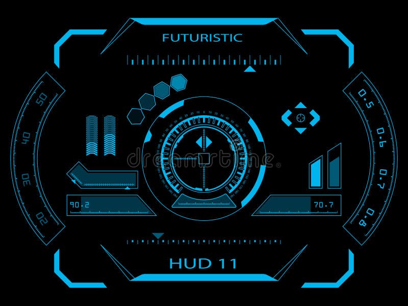 Futurystyczny interfejs użytkownika HUD
