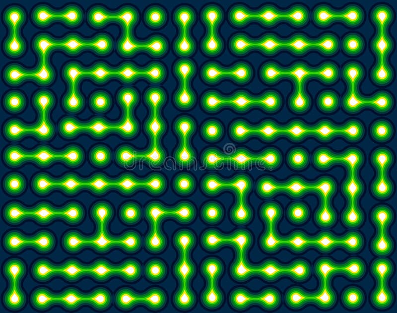 Futurystyczny neon Green Circuit Maze : Cybernetyczny model sieci cyfrowej ilustracji