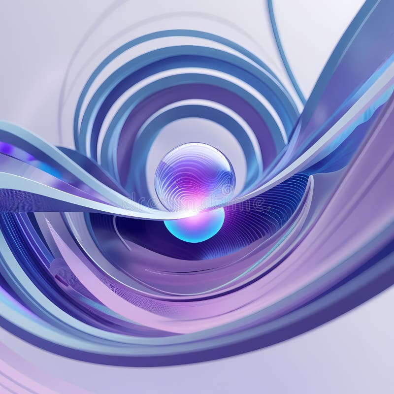 Futurystyczny Sfera w Neon Vortex płynny ilustracji