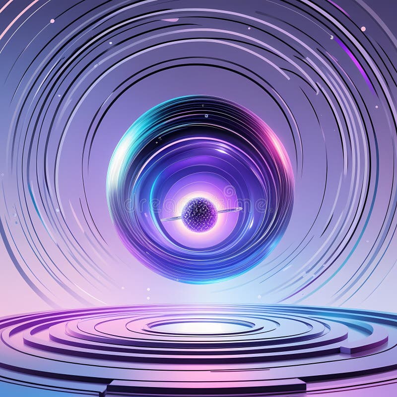 Futurystyczny Sfera w Neon Vortex płynny royalty ilustracja