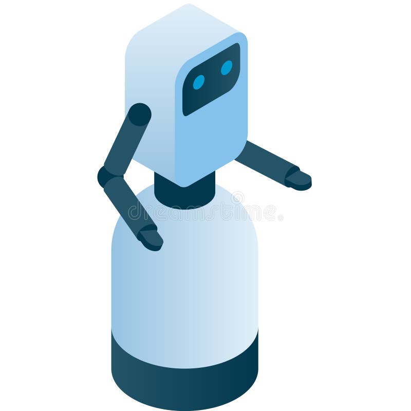 Futurystyczny wektor ai cyborg z ikoną robota humanoidalnego ilustracji