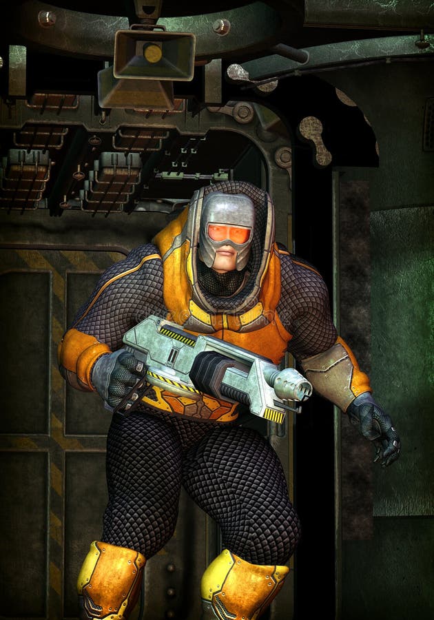 Fuzileiros navais futuristas do special do soldado ilustração do vetor Fuzileiros navais futuristas do special do soldado ilustração do vetor