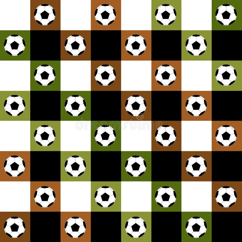 Fußball-Ball-Grün-Brown-Schach-Brett Diamond Background vektor abbildung Fußball-Ball-Grün-Brown-Schach-Brett Diamond Background vektor abbildung