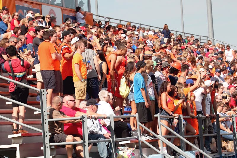 Schneider Field, Carroll University, Waukesha, WI, USA, Sep 27, 2014. 2014 Midwest Conference DIV III Football, Carroll University versus Monmouth University. Final, Carroll 32, Monmouth 27. The game had a very large attendance due to the team match up. Schneider Field, Carroll University, Waukesha, WI, USA, Sep 27, 2014. 2014 Midwest Conference DIV III Football, Carroll University versus Monmouth University. Final, Carroll 32, Monmouth 27. The game had a very large attendance due to the team match up.