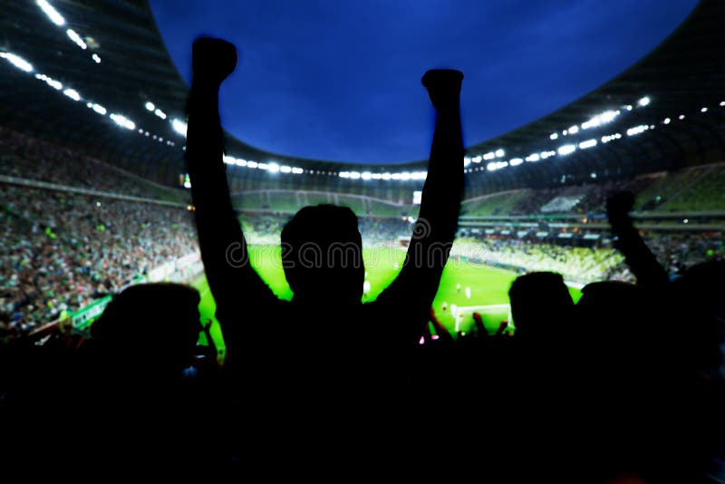 Fußball, Fußballfans stützen ihr Team stockfotografie Fußball, Fußballfans stützen ihr Team stockfotografie