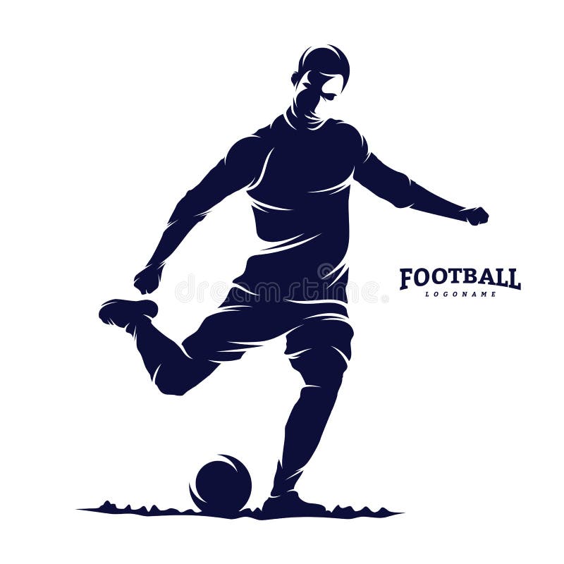 Fußball-und Fußball-Spieler-Mann LOGO-VEKTOR Schattenbild vektor abbildung Fußball-und Fußball-Spieler-Mann LOGO-VEKTOR Schattenbild vektor abbildung