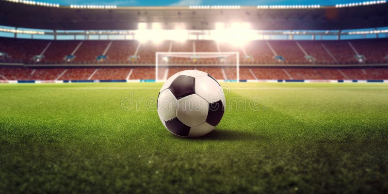 Fußballball im Stadion. Generative Sportförderung. Fußball. generative Hilfe. Sportsegment.