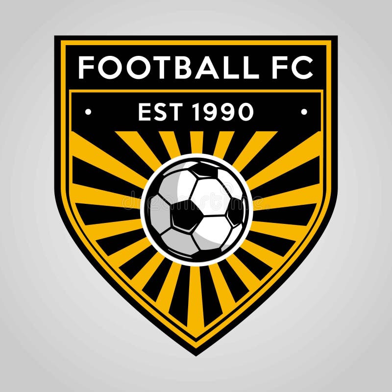 Fußballfußballausweislogo-Schablonenentwurf, Fußballteam, Vektor Sport, Ikone stock abbildung Fußballfußballausweislogo-Schablonenentwurf, Fußballteam, Vektor Sport, Ikone stock abbildung