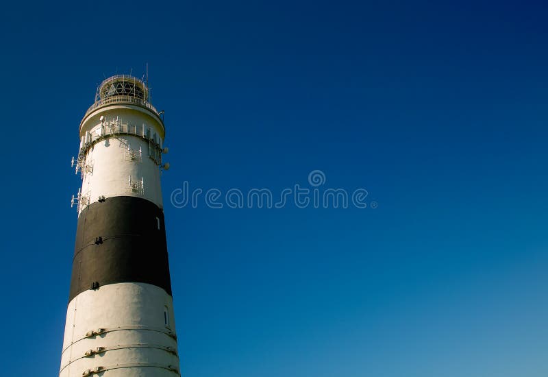 Black and White Lighthouse in absolute clear Sky. Black and White Lighthouse in absolute clear Sky