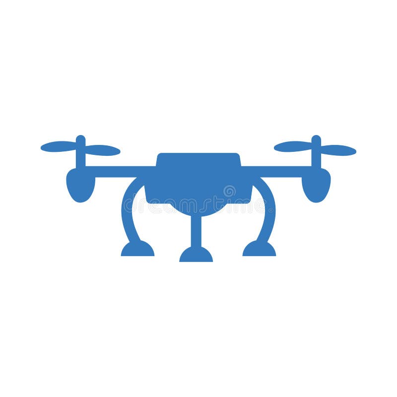 Fyrkantig helikopterflygande drakonikon. blå färgversion stock illustrationer