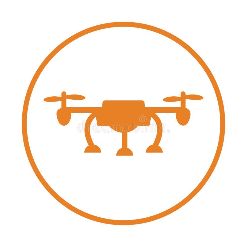 Fyrkantig helikopterflygande drakonikon. orange färgvektor stock illustrationer
