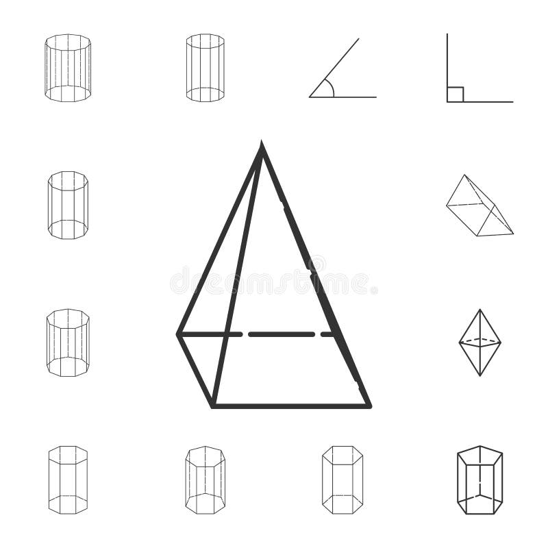 quadrangular pyramid outline icon. Detailed set of geometric figure. Premium graphic design. One of the collection icons for websites, web design, mobile app on white background. quadrangular pyramid outline icon. Detailed set of geometric figure. Premium graphic design. One of the collection icons for websites, web design, mobile app on white background