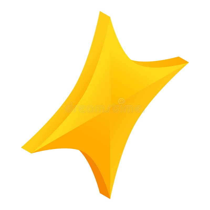 Quadrangular star icon in isometric 3d style on a white background. Quadrangular star icon in isometric 3d style on a white background