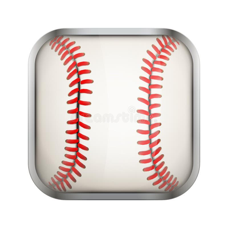 Square icon for baseball sports application or games. Illustration of sporting field and play button. Square icon for baseball sports application or games. Illustration of sporting field and play button.