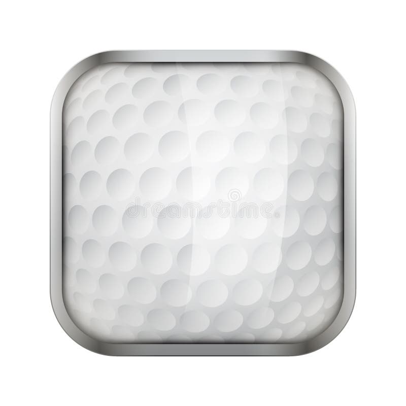 Square icon for golf sports application or games. Illustration of sporting field and play button. Square icon for golf sports application or games. Illustration of sporting field and play button.