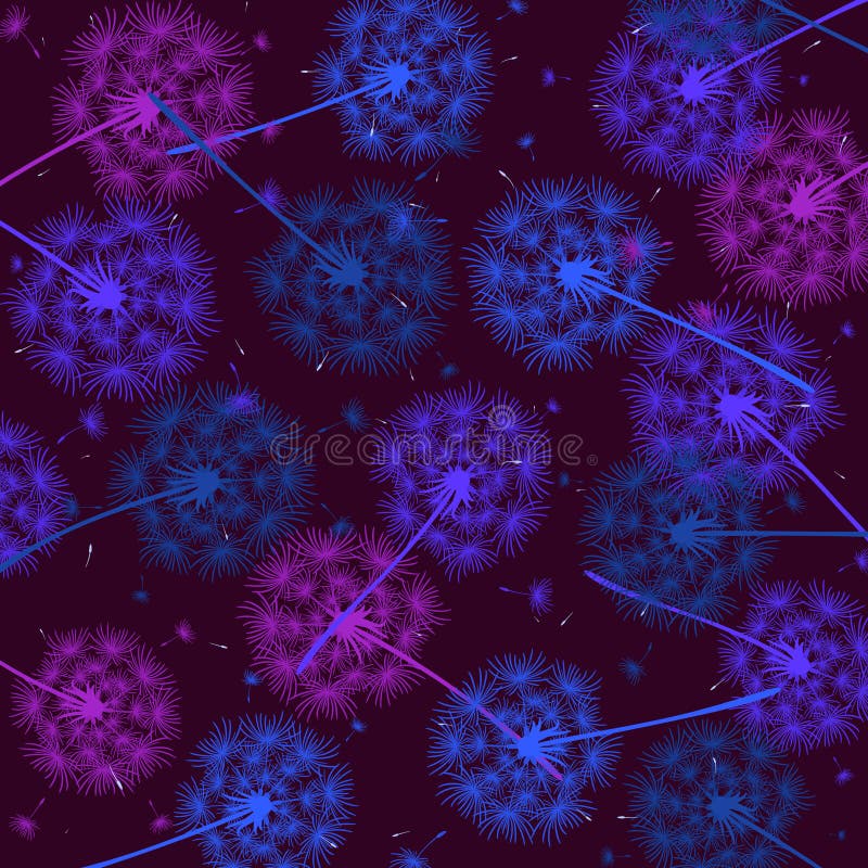 Fyrverkerier i Dandelion Extrakt illustration av dandelionblommor på en mörkt lila bakgrund Festiv textur Tanken på design vektor illustrationer Fyrverkerier i Dandelion Extrakt illustration av dandelionblommor på en mörkt lila bakgrund Festiv textur Tanken på design vektor illustrationer