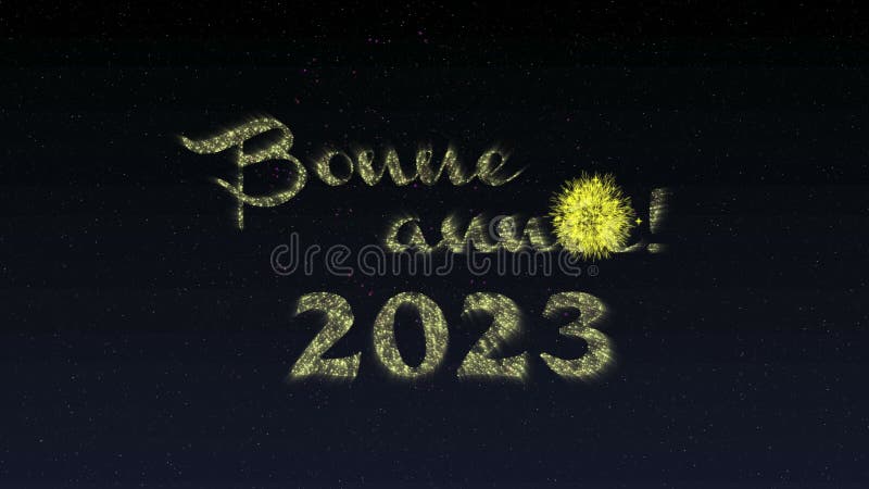 2023: Fyrverksanimering på svart bakgrund 2023 vektor illustrationer