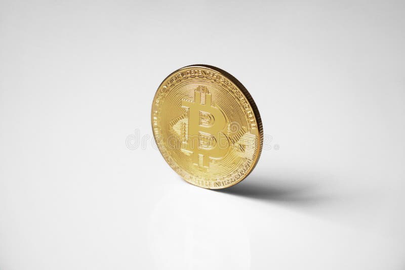 Fysiskt mynt för Bitcoin cryptocurrency royaltyfri bild