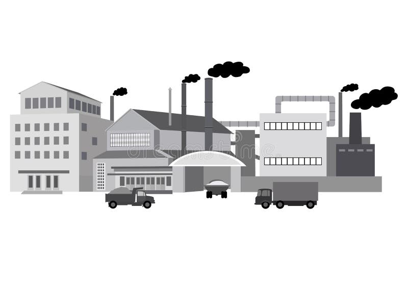 Fábrica das construções industriais ilustração stock Fábrica das construções industriais ilustração stock