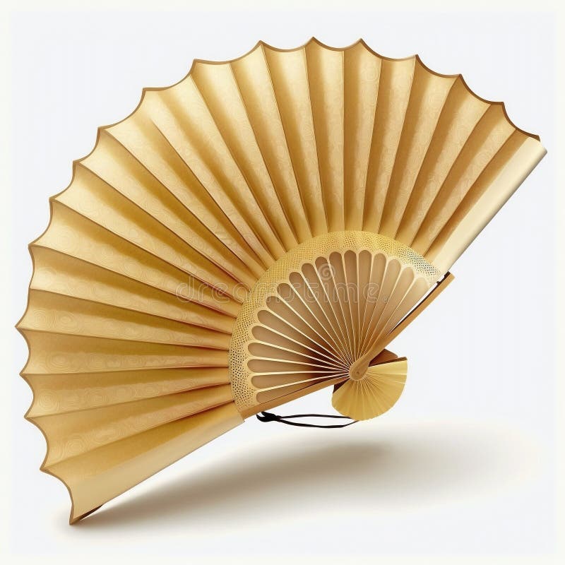Fã simples da mão chinesa isolada em fundo branco ilustração royalty free