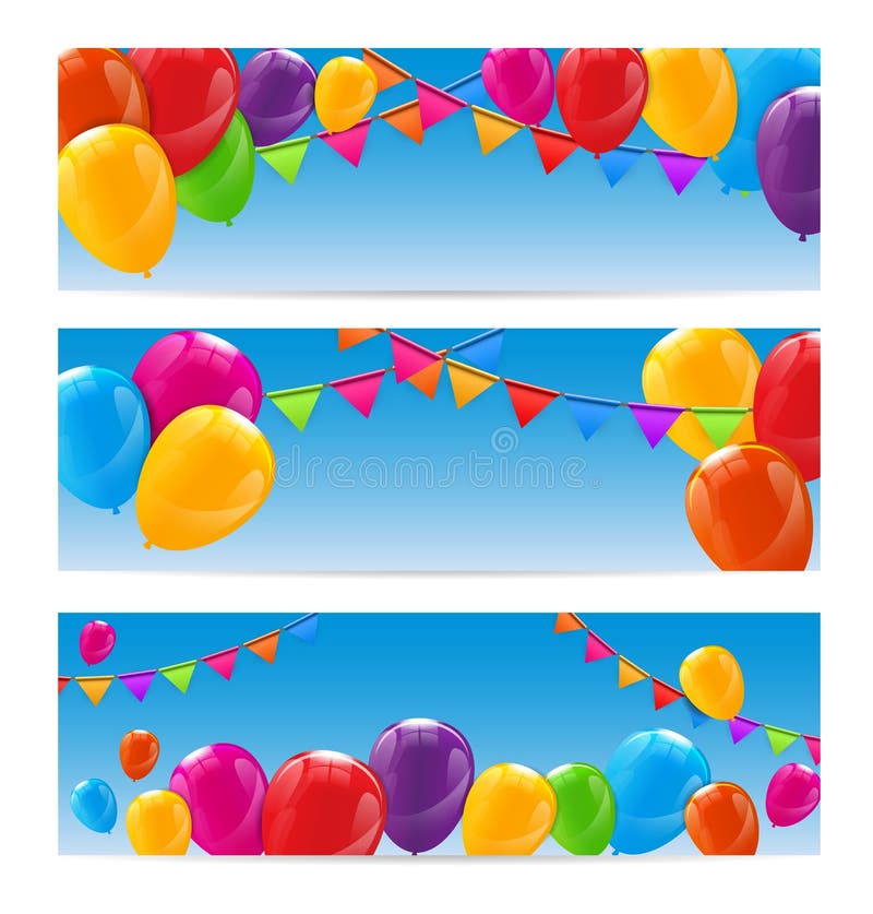 Färben Sie glatten alles- Gute zum Geburtstagballon-Fahnen-Hintergrund lizenzfreie abbildung Färben Sie glatten alles- Gute zum Geburtstagballon-Fahnen-Hintergrund lizenzfreie abbildung