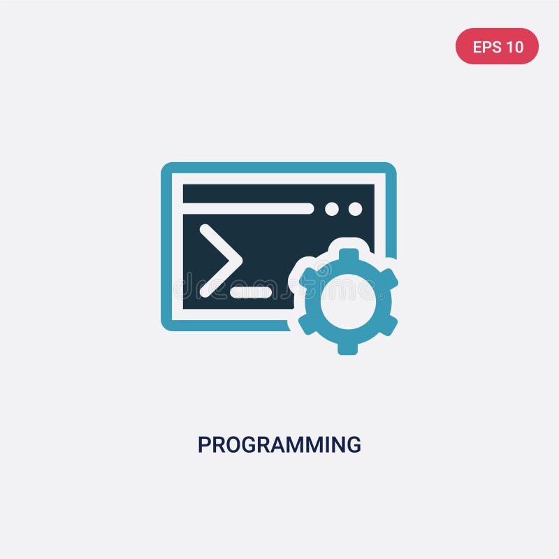 Färg som två programmerar vektorsymbolen från begrepp det isolerade blåa programmera vektorteckensymbolet kan vara bruk för rengö stock illustrationer Färg som två programmerar vektorsymbolen från begrepp det isolerade blåa programmera vektorteckensymbolet kan vara bruk för rengö stock illustrationer