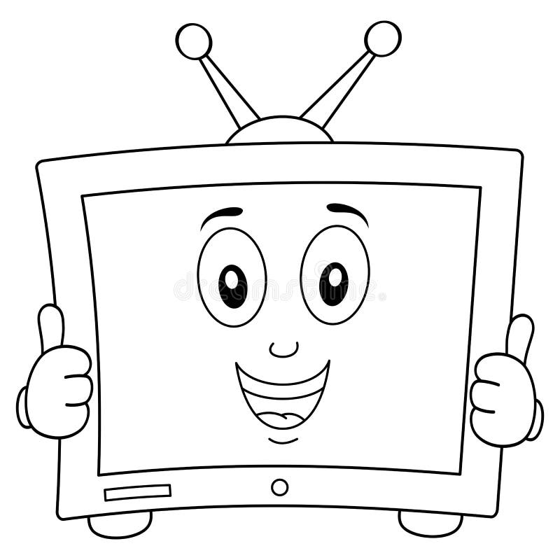 Färga det gulliga tecknad filmtelevisionteckenet stock illustrationer Färga det gulliga tecknad filmtelevisionteckenet stock illustrationer