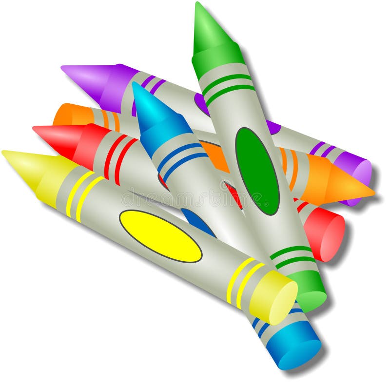 Download Färgade crayons stock illustrationer. Illustration av tillförsel - 42273