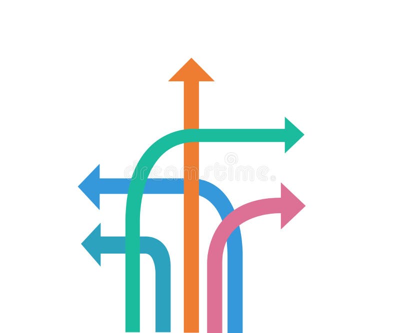 Färger för pilsymbolsvektor på bakgrund stock illustrationer