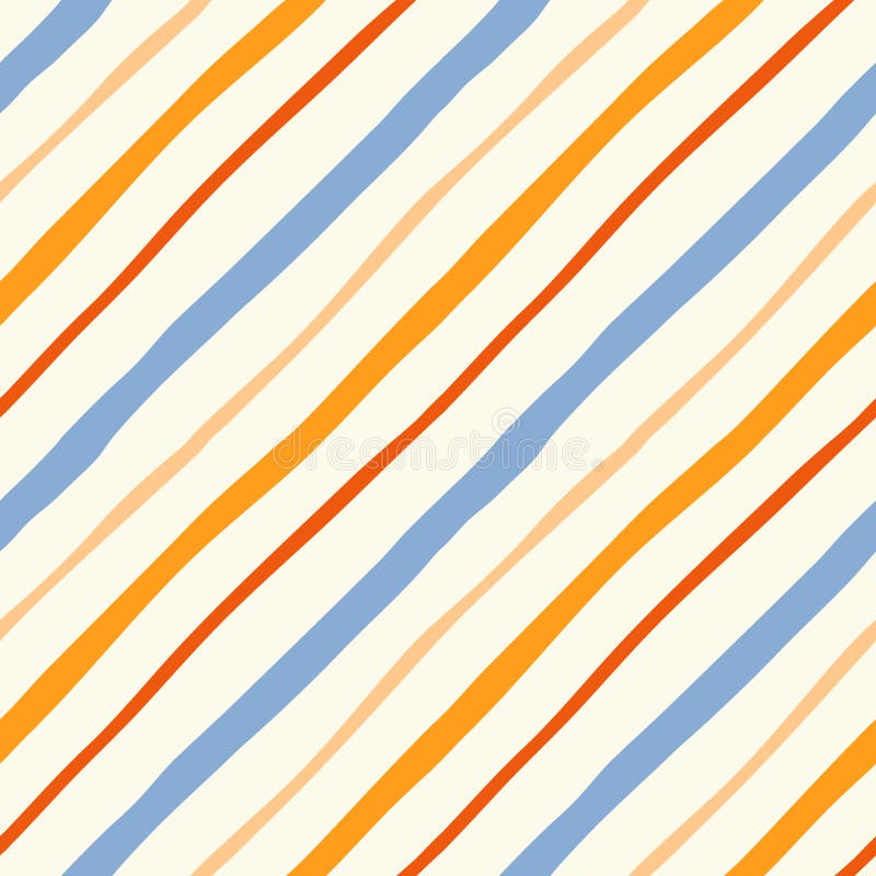 Färgfläcksvektor med diagonal vågig strimling, sömlös mönsterlös. Modern minimal upprepad design med handritade band på royaltyfri illustrationer