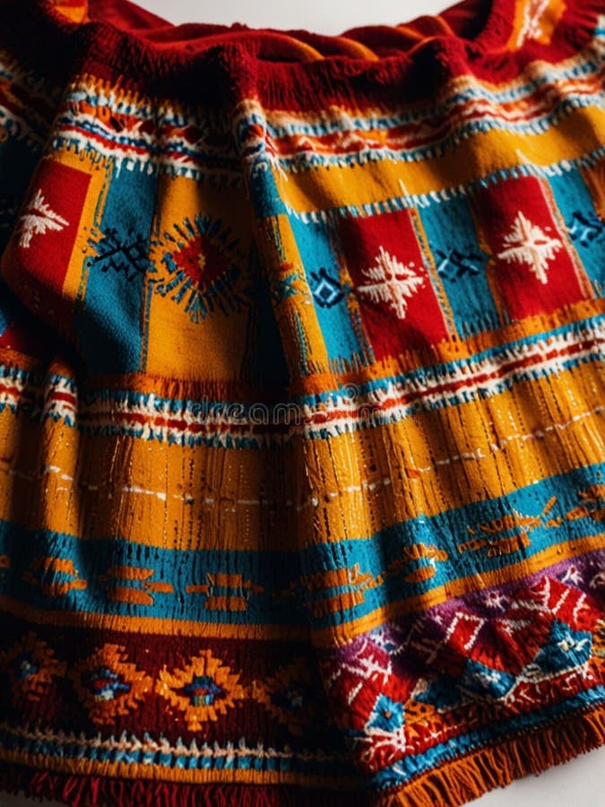 Färgfull Andean poncho vektor illustrationer