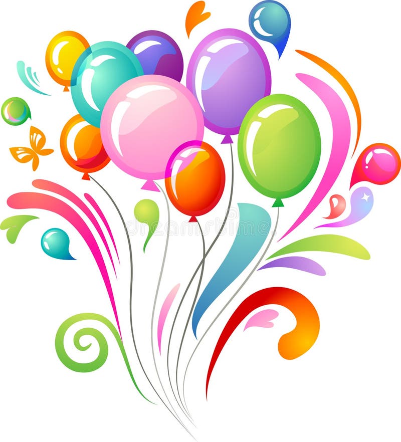 Färgglad färgstänk med deltagareballonger