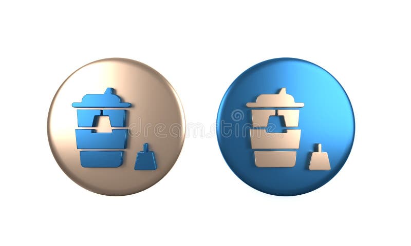 Färgig kaffekopp för att gå till en isolerad ikon på vit bakgrund. illustration av cirkelknapp 3d-rendering royaltyfri illustrationer