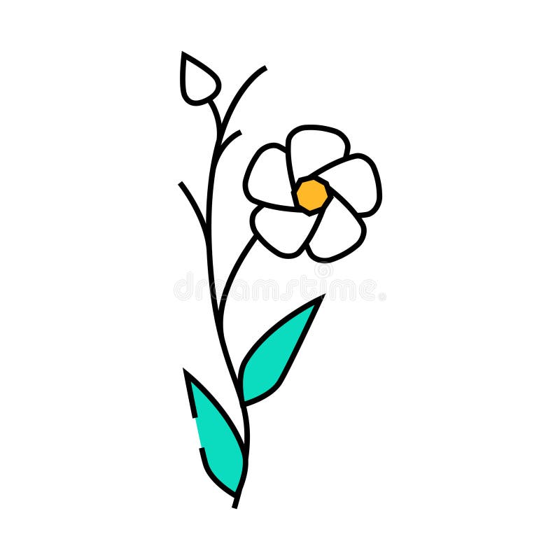Färgillustration för foderikon för linum-växter vektor illustrationer