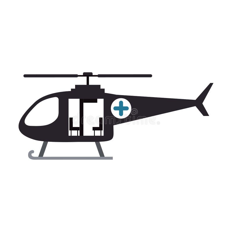 Färgkontur med räddningsaktionhelikoptern stock illustrationer Färgkontur med räddningsaktionhelikoptern stock illustrationer