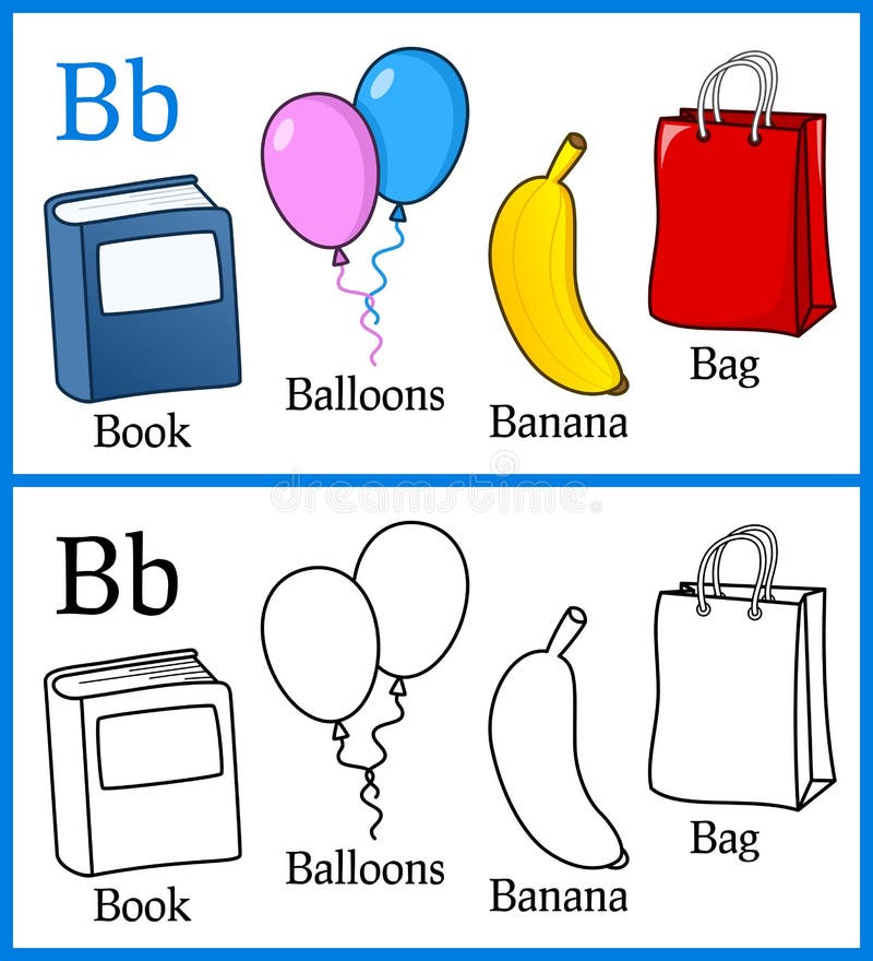 Färgläggningbok för barn - alfabet B