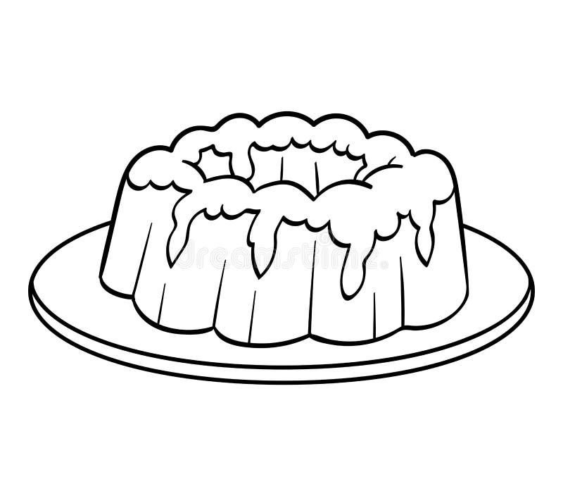 Coloring book for children, Cake. Coloring book for children, Cake