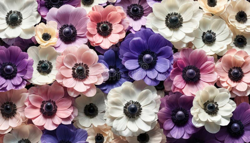Färglös anemonpott stock illustrationer