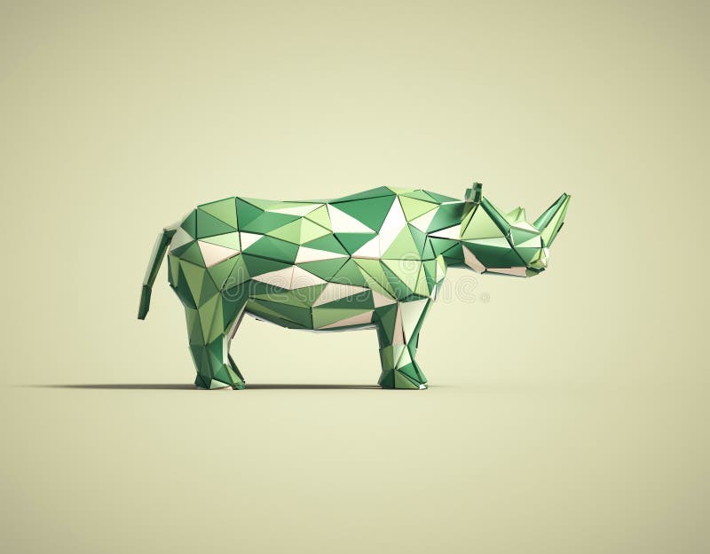 Färglöst lågpoly rhino vektor illustrationer