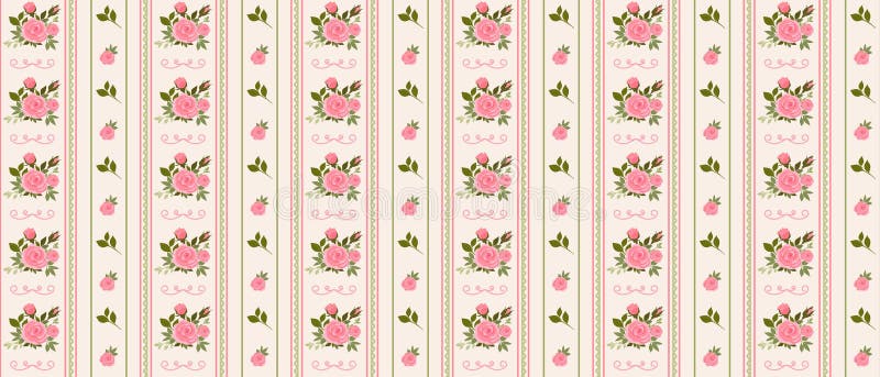 Färglöst veckointag, sömlöst mönster med rosor. stock illustrationer
